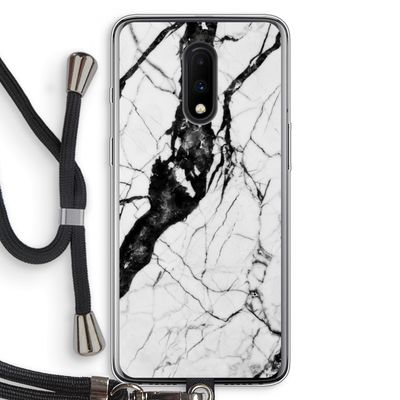 Witte marmer 2: OnePlus 7 Transparant Hoesje met koord