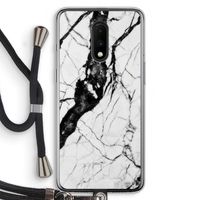 Witte marmer 2: OnePlus 7 Transparant Hoesje met koord