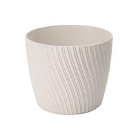 Form Plastic Plantenpot/bloempot Waves - kunststof - beige - D27 x H23 cm