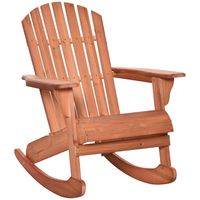 Stel je voor dat je heen en weer schommelt in de warme middagzon op deze klassieke Adirondack schommelstoel. Het klassieke ontwerp van de houten schommelstoel straalt een huiselijke vintage sfeer uit die tegenwoordig moeilijk te vinden is. - thumbnail