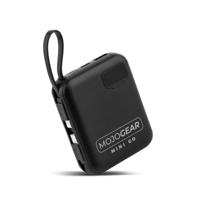 MOJOGEAR MINI GO 10.000 mAh powerbank met ingebouwde kabels - Zwart