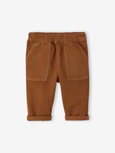 Wijde broek met elastische taille jongensbaby roest