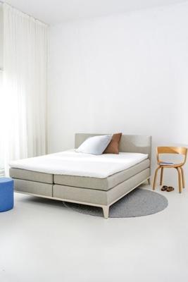 Auping Organic Satijnkatoen Hoeslaken Topper white