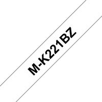 Labeltape Brother P-touch M-K221 9mm zwart op wit - thumbnail