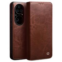 Qialino Classic Huawei P50 Wallet Leren Hoesje - Bruin