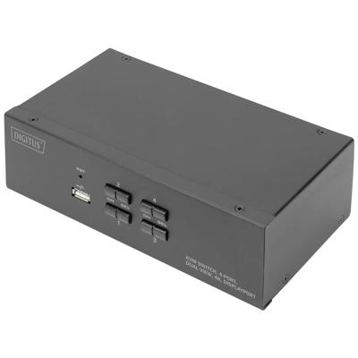 Digitus DS-12882 KVM-switch 4 poorten DisplayPort Toetsenbord, USB 1920 x 1080 Pixel, 1920 x 1200 Pixel, 1920 x 1280 Pixel, 1920 x 1440 Pixel, 2560 x 1080