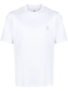 Brunello Cucinelli t-shirt en coton à logo imprimé - Blanc