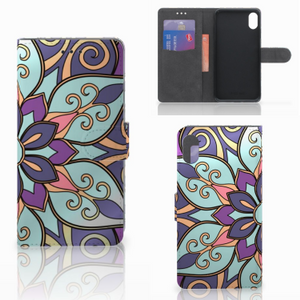 Apple iPhone Xs Max Hoesje Purple Flower