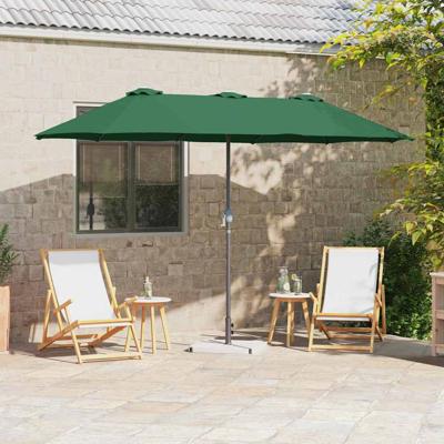 Tuinparasol Groen 380 x 196 x 235 cm Poedergecoat staal