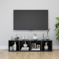 Tv-meubelen 4 st 37x35x37 cm spaanplaat grijs - thumbnail