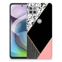 Motorola Moto G 5G | TPU Hoesje | Zwart Roze Vormen