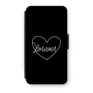 Forever heart black: iPhone XS Flip Hoesje