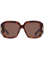 Gucci Eyewear lunettes de soleil à effet écaille de tortue - Marron - thumbnail