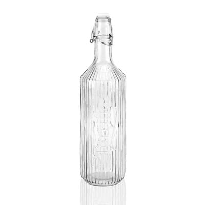 Waterfles Versa Transparant Glas Aluminium 1 L 8,1 x 31,5 x 8,1 cm
