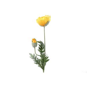 Decoratieve tak Papaver Jodie Geel - 76 cm