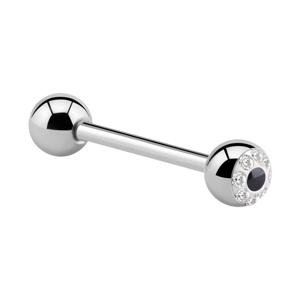 Barbell met Crystaline-balletje Chirurgisch Staal 316L Barbells