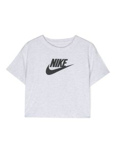 Nike Kids t-shirt crop à logo imprimé - Gris