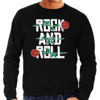 Rock and Roll muziek thema - sweater trui - zwart - voor heren