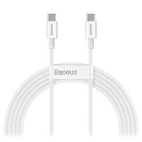Baseus Superior Serie USB-C / USB-C Kabel - 100W, 2m - Wit - thumbnail