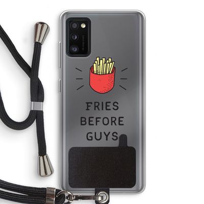 Fries before guys: Samsung Galaxy A41 Transparant Hoesje met koord