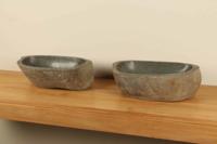 Waskommen riviersteen set RM070324AB, 49x29x15 cm