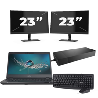 Fujitsu LIFEBOOK U7311 - Intel Core i5-11e Generatie - 13 inch - 16GB RAM - 256GB SSD - Windows 11 Home + 2x 23 inch Monitor