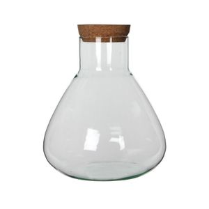 Glazen voorraadpot/snoeppot transparant met deksel H32 cm x D29,5 cm