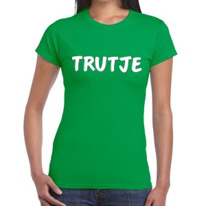 Trutje tekst t-shirt groen voor dames