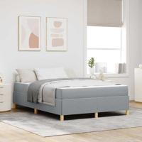 Boxspring bed Lichtgrijs en Wit en Lichtgrijs 140 x 200 cm Stof