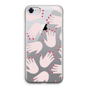 Hands pink: iPhone 8 Transparant Hoesje