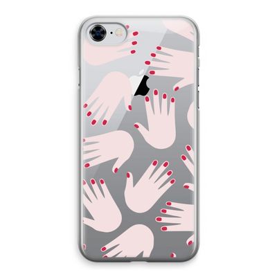 Hands pink: iPhone 8 Transparant Hoesje