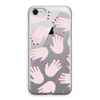 Hands pink: iPhone 8 Transparant Hoesje