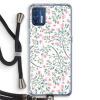Sierlijke bloemen: Motorola Moto G9 Plus Transparant Hoesje met koord