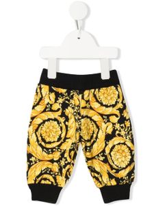 Versace Kids pantalon de jogging à imprimé baroque - Noir