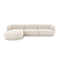 Micadoni Miley Hoekbank met Chaise Longue Links - Velvet - Crème