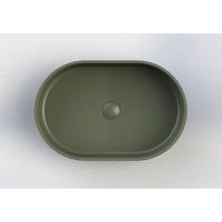 Arcqua Case waskom - 55x36cm - Ovaal - Cast marble Mat groen WAS394565