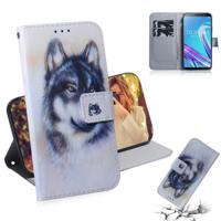 Witte Wolf patroon gekleurde tekening horizontale Flip lederen case voor ASUS Zenfone Max Pro (M1) ZB601KL met houder & card slots & portemonnee
