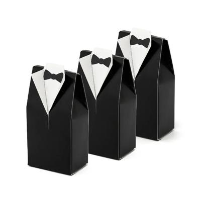 Cadeaudoosjes Bruidegom - Bruiloft bedankje - 40x stuks - zwart/wit - 7 x 9 cm