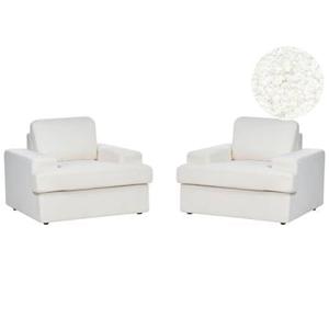 Beliani - ALLA - Fauteuil set van 2 - Wit - Bouclé