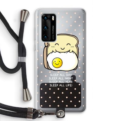 Sleep All Day: Huawei P40 Transparant Hoesje met koord