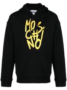 Moschino logo-print cotton hoodie - Noir