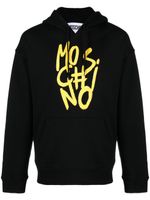 Moschino logo-print cotton hoodie - Noir - thumbnail