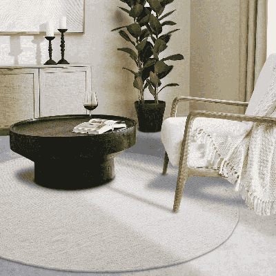 Wollen Vloerkleed Francois Rond - Creme Xcm - - Dekbed-Discounter.nl