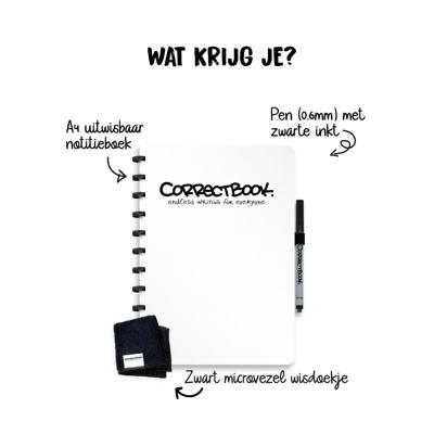 Correctbook Original A4 Inspirational White Gelinieerd - Uitwisbaar / Herschrijfbaar Notitieboek