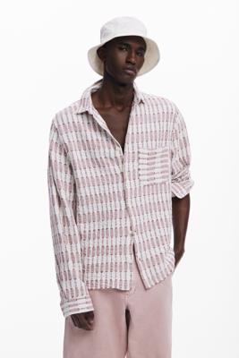 Lange mouw geperforeerd shirt - RED - S