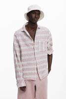 Lange mouw geperforeerd shirt - RED - S