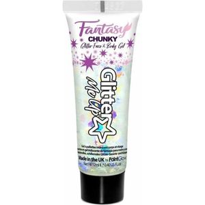 Paintglow Chunky glittergel in tube - parelmoer - voor lichaam en gezicht - 12 ml   -