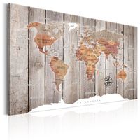 Schilderij - Wereldkaart , Verhalen van hout , Houtlook - thumbnail