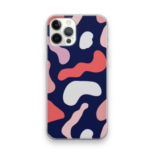 Memphis Shapes Pink: iPhone 12 Pro Max Transparant Hoesje