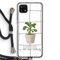 Kamerplant op vensterruit: Samsung Galaxy A22 5G Transparant Hoesje met koord